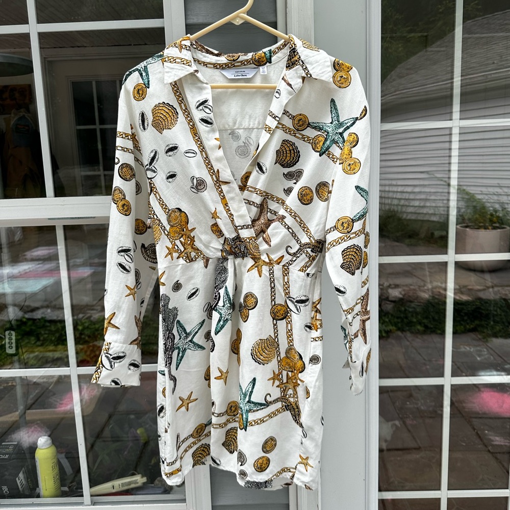 Other stories linen mini collar dress- size 4